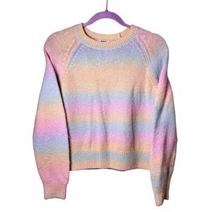 BB Dakota Steve Madden Pastel Striped Sweater XS Crew Neck Pullover Knitwear